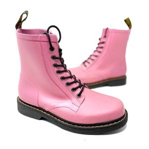 Pink Dr. Martens Drench Rain Boots
